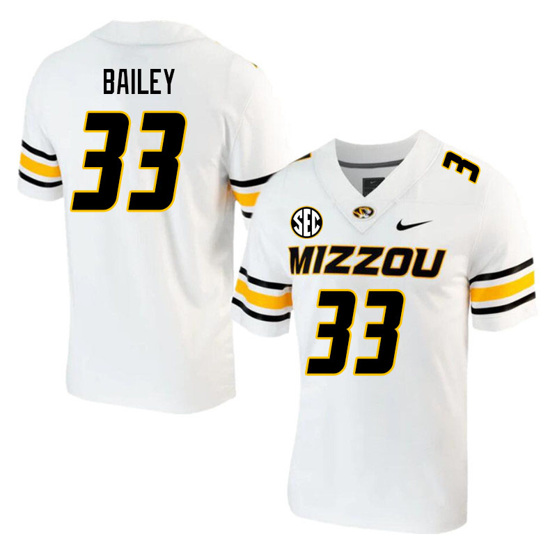 Men #33 Chad Bailey Missouri Tigers College 2023 Football Stitched Jerseys Sale-White